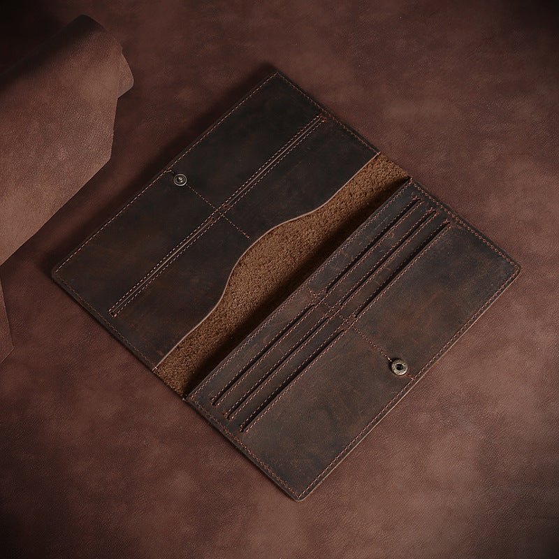 Horse Long Wallet | Genuine Leather | Handheld Men's Card Holder