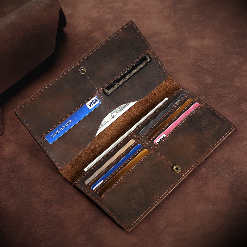 Horse Long Wallet | Genuine Leather | Handheld Men's Card Holder