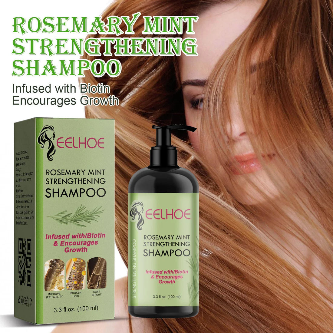 Rosemary Mint Shampoo | Moisturizing & Repairing | Frizz Control | Sulfate-Free Formula